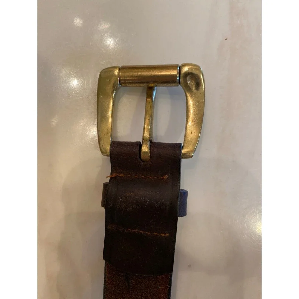 Cherokee Men’s Leather Belt Gold‎ Buckle Dk Brown Buckle 1 “ Leather Belt 41”.